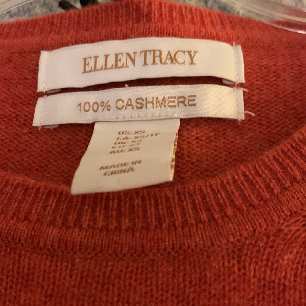 Ellen Tracy orange cashmere sweater-xs -NFS do not buy
